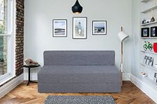 Springtek Foam Queen Size Sofa Cum Bed for Living Room with Jute Fabric | 3 Seater Sofa Bed for Bedroom | Three Seater Sofa for Office | 72X60 Inch, Grey