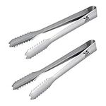 MSY BIGSUNNY Durable Stainless Steel Ice Tongs, 7 inch Sugar Cube Serving Tongs, Set of 2