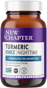 New Chapter Turmeric Supplement + Sleep Aid - Turmeric Force Nighttime for Sleep Support with Valerian Root + Ginger + NO Black Pepper Needed + Non-GMO Ingredients - 60 Vegetarian Capsule