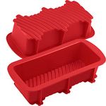 Anaeat Silicone Baking Bread Loaf Pans Set of 2, Nonstick loaf pan - Just PoP Out! Standard Baking Molds for Homemade Breads, Meatloaf, Cakes, Brownies, BPA Free & Oven Safe & Dishwasher Safe