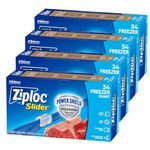 Ziploc Slider Freezer Bags, Quart, 4 Pack, 34 Ct (136 Total Bags)