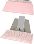 Geekria Compact Keyboard Case, Vegan Leather Travel Case with Phone and Tablet Holder, Keyboard Case Compatible with Logitech K380/Pebble Keys 2 K380s, Magic Keyboard (Pink)