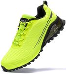 Kricely Trail Running Shoes Mens Breathable Lightweight Trainers Non-Slip Low Rise Walking Shoes（Fluorescent Green 9）