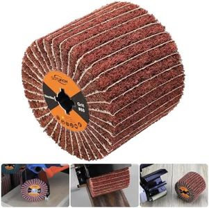Non-Woven Wheel Surface Conditioning Tool, 60 Grit 120 x 100 x 19 mm Abrasive Drawing Polishing Wheel with Sandpaper for Wood Metal Burnishing Wheel 4.7"x 4"