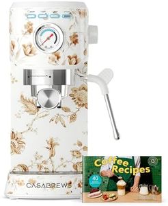 CASABREWS CM5418 Espresso Machine 20 Bar, Compact Espresso Maker with Steam Milk Frother, Stainless Steel Coffee Machine with 34oz Removable Water Tank for Cappuccino, Latte Machine, Blooming Ivory