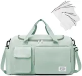 NPBAG Duffel Bag for Women, Sports Gym Bag with Wet Pocket & Shoes Compartment, Lightweight Weekender for Overnight, Travel Carry on Tote, Water Resistant (Light Green)