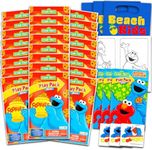 Cookie Monster Mini Party Favors Set for Kids Toddlers - Bundle with 24 Sesame Street Cookie Monster Play Packs with Coloring Pages, Stickers, More (Cookie Monster Birthday Party Supplies)