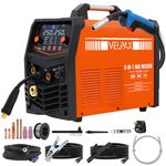 250A 230V MIG Welder, 3 in 1 Welding Machine, Gas/Gasless Flux Core MIG/Stick/Lift TIG/Spot Welding Inverter Welders with Digital LED Display