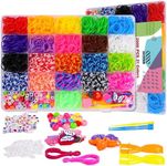 XKDOUS 2000+ Rubber Band Bracelet Kit, 21 Colors Loom Bracelet Making Kit for Art and Craft, Rubberband Bracelets Kit for Kids Ages 6+, Loom Bands Kit Girls Boys Birthday Gift