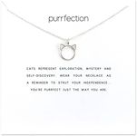 ZYAWP Friendship Silver Y Cat kitty Necklace Good Luck Compass Elephant Pendant Chain Necklace with White Message Card Gift for Women and Sisters