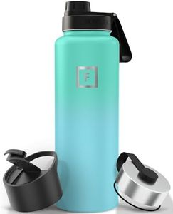 IRON °FLASK Sports Water Bottle - 40 Oz 3 Lids (Wide Spout Lid), Leak Proof - Stainless Steel Gym & Sport Bottles for Men, Women & Kids - Double Walled, Insulated Thermos, Metal Canteen