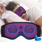 Bluetooth V5.4 3D Sleep Mask, Dual Sides Breathable Sleep Headphones, up to 14-Hour Stand-by Bluetooth Eye Masks, Wireless Earphones Eye Mask for Sleeping,Cool Tech Gadget Travel Essentials Loup Pour Dormir Purple