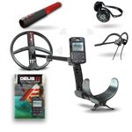 XP Metal Detectors Deus II Fast Multi Frequency with 11'' FMF Search Coil, MI-6 Pinpointer, and BH-01 Bone Conduction Headphones, Black