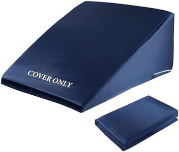 HOMBYS Satin Bed Wedge Pillow Cover Silky & Smooth Wedge Pillowcase 1 Pack 24x24x8, Soft & Breathable, Removable & Machine Washable-Zipper Design (Pillow Not Include),(Navy Blue, 24"x24"x8")