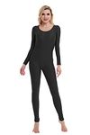 speerise Unitard Bodysuit Long Sleeve Spandex for Women Dance Costume, M, Black