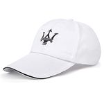 ARKOSKNIGHT Adjustable Embroidered Baseball Caps Maseretti-Logo Racing Motor Hat Fashion Street Dancing Sports Travel(White), White, 7-8