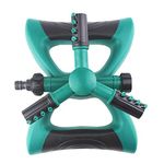 Harions Garden Sprinkler 3 Arms Adjustable Sprinkler System for Watering Garden Lawn Yard Irrigation (Green)