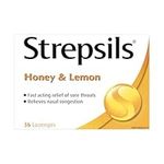 Strepsils Fast and Effective Relief for Sore Throat, Lozenges, Honey and Lemon, 36 count