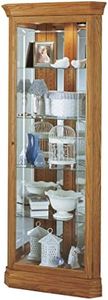 Howard Miller Hammond Corner Curio Cabinet 680-347 – Golden Oak Finish, Vertical Home Decor, Four Glass Shelves, Five Level Display Case, No Reach Light