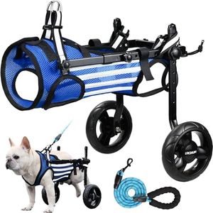Lokshun Dog Wheelchair for Back Legs Large Wheelchair for Dogs with Disabled Hind Legs Walking Adjustable Dog Carts with Wheels - Medium