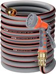 Yvnicll Rubber Garden Hose 75 ft 5/8,Heavy Duty Water Hose,Hybrid Durable Flexible Hose,Lightweight No Kink Hose for Outdoor Yard Lawn with Sprayer Nozzle and 3/7''Brass Solid Fittings