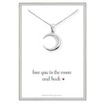 Dainty Sterling Silver Crescent Moon Necklace for Women, Girlfriend Gift Necklace, Wife Gift, Teen Daughter Birthday Gift Necklace, 18 inches