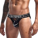 SKYSPER Men's Jockstrap Athletic Supporter Jock Straps Male Underwear, Sg30-white, Medium