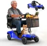 Mobility Scooter for Adults,4 Wheel Mobility Scooter,15 Miles Range,300WH Battery,300LBS Capacity,Lightweight and Portable,with LED Headlights and Basket,Charger Included (Blue)