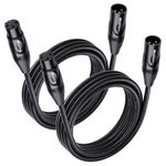 Cable Matters 2-Pack Premium XLR to XLR Microphone Cable 3m, XLR Cables, Mic Cable, XLR Cable