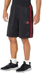 Adidas Men's Designed 2 Move 3-Stripes Primeblue Shorts, Black/Scarlet, 3X-Large Tall