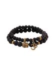 Yellow Chimes D'vine Collection Black Onyx Tiger's Eye Semi Precious Stone Yoga & Meditation Buddha Reiki Healing Bracelet for Men and Women