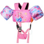 MoKo Kids Swimming Vest, Toddler Floaties, Arm Band Floaties with Adjustable Strap, Swim Jacket Water Wing Pool Float, Water Sports Learning Swim Training Equipment, Pink Mermaid