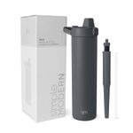 Simple Modern Filtered Water Bottle | Insulated Stainless-Steel Carbon Filter Travel Water Bottles | Reusable for Clean Drinking Water On The Go | 24oz, Graphite