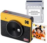 Kodak Mini Shot 3 Retro 2-in-1 Portable 3x3” Wireless Instant Camera & Photo Printer, Compatible with iOS, Android & Bluetooth, Real Photo HD 4Pass Technology & Laminated Finish – Yellow