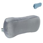 MzGro Back Lumbar Support Cushion for Office Chair - Memory Foam Back Pillow for Back Pain Relieve - Waist Bolster Cushion for Long Sitting, Driving, Traveling - Leg Pillow (Grey Lumbar Pillow)