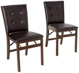Meco 0355.6K972 Stakmore Parson’s Folding Chair Finish, Set of 2, Espresso Bonded Leather