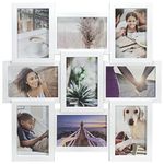 Malden International Designs 4x6 9-Opening Dimensional Collage Photo Wall Frame (White)