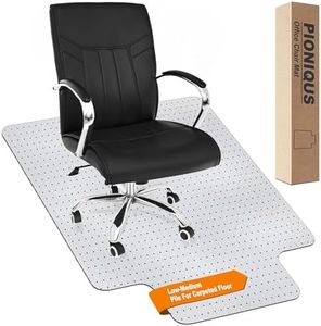 Office Chair Mat for Carpeted Floors 90x120cm with Lip, Low to Medium Pile, PIONIQUS Heavy Duty Carpet Protector for Office Gaming Desk Chair, Transparent Thick Desk Chair Mat (Not for Hard Floor)