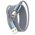 ANMIEL USB Printer Cable, 6.6FT/2 Meter USB Printer Cord Nylon weave USB 2.0 Type A Male to B Male Scanner Cord High Speed for HP, Canon, Dell, Epson, Lexmark, Xerox and More