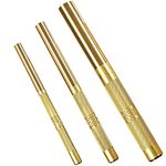 Tektall 61360 Brass Drift Punch Set, 3/4-Inch 1/2-Inch 3/8-Inch 3/4'' 1/2'' 3/8'' Hand Tool Punches Tools for Home use