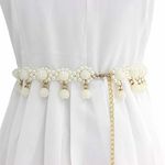 SYGA Pearl Waist Chain Belt Adjustable Decorative Belt Hollowed Tassel Waist Belts Suitable Size for Waist 26-36