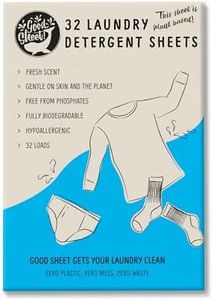 Eco Laundry Detergent Sheets, Lightly Scented, No Plastic, Great for Travel, Plant-Based, 32 Washes, Fully Degradable Laundry Sheet Strips For Washing Clothes