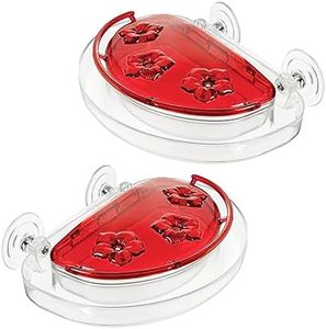 Aspects Jewel Box Window Hummingbird Feeder (8 oz, Tinted Red, 2-Pack) (2 Items)