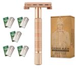 VIKINGS BLADE Safety Razor for Women + 5 Swedish Steel Blades. Quick Release Head, Double Edge. Smooth, Reusable, Recyclable (Model: Eva)