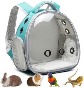 Ioview Portable Travel pet Backpack Carrier Hamster Bag Guinea Pig Bird Small Dog cat Backpack Turtle Carrier Rabbit Cage Rabbit Guinea Pig Squirrel Bearded Dragon Breathable Hangbag(Green)