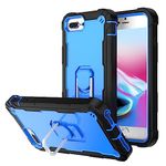 Asuwish Phone Case for iPhone 6plus 6splus 7plus 8plus i 6/6s/7/8 Plus Cover with Ring Holder Stand Heavy Duty Cell Accessories iPhone6splus Phone7s 7s 7+ 8s 8+ Phones8 6+ i6 6s+ Women Men Black+Blue