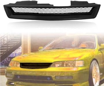 Kspeed Front Bumper Grille Fit 1994 1995 1996 1997 for Accord 2/4 Door, ABS Plastic Type-R Black Mesh Front Upper Grill Guard Replacement Part, KS-WQ-232