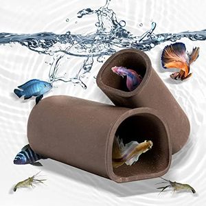 2 PCS Aquarium Decorations Cave-Pleco Cave-Fish Tank Decorations-Aquarium Rocks-Fish Tank Decor-Fish Aquarium Accessories Bowl Decorations Cave Rocks-Betta Fish Tank for Fish Ornament Hideaway