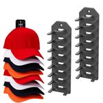 FCXJTU Hat Rack for Wall, 2 Packs Hat Organizer for Baseball Caps Adhesive Hat Hooks Hold Up to 16 hats, Hat Hanger Holder Storage Display for Door Closet Bedroom Room