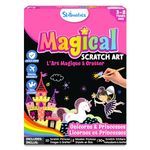 Skillmatics Magical Scratch Art Book for Kids - Unicorns & Princesses, Craft Kits & Supplies, DIY Activity & Stickers, Gifts for Toddlers, Girls & Boys Ages 3, 4, 5, 6, 7, 8, Travel Toys